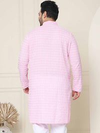 SOJANYA PLUS Geometric Embroidered Mandarin Collar Pure Cotton Straight Kurta