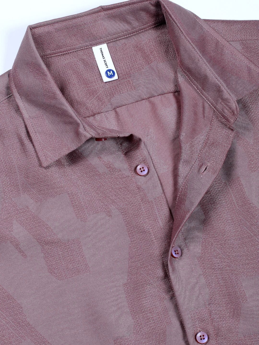 Thomas Scott Men Classic Slim Fit Opaque Casual Shirt