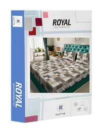 Klotthe Multi Geometric 400 TC Pure Cotton Double Bedsheet in Book Fold Packing