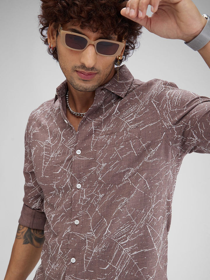 VASTRADO Men Classic Slim Fit Abstract Printed Casual Shirt