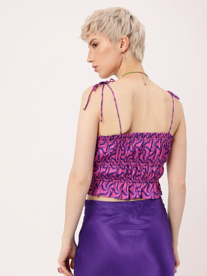 DressBerry Hyper Brights Abstract Play Strappy Crop Top