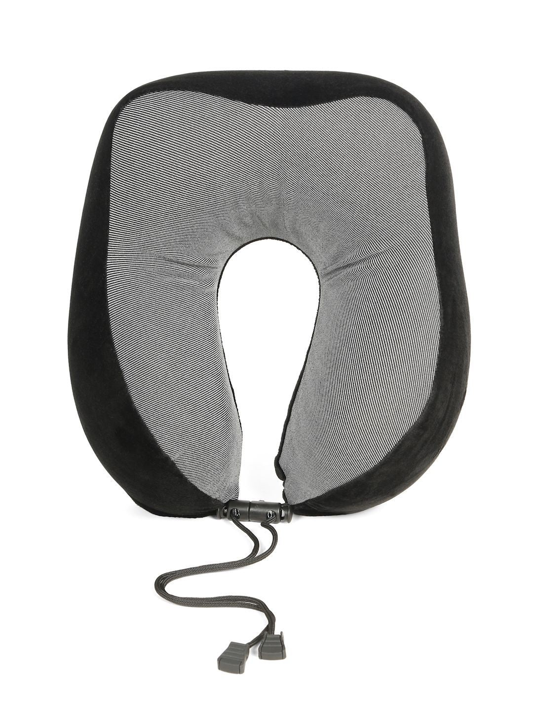 Teakwood Leathers Black Faux Velvet Breathable Travel Pillow