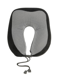 Teakwood Leathers Black Faux Velvet Breathable Travel Pillow