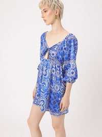 DressBerry Coachella Core Indie Printed Cut-Out Mini Dress