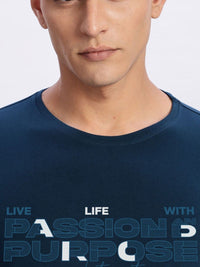 ADRO Men Typography Printed Round Neck Cotton T-shirt