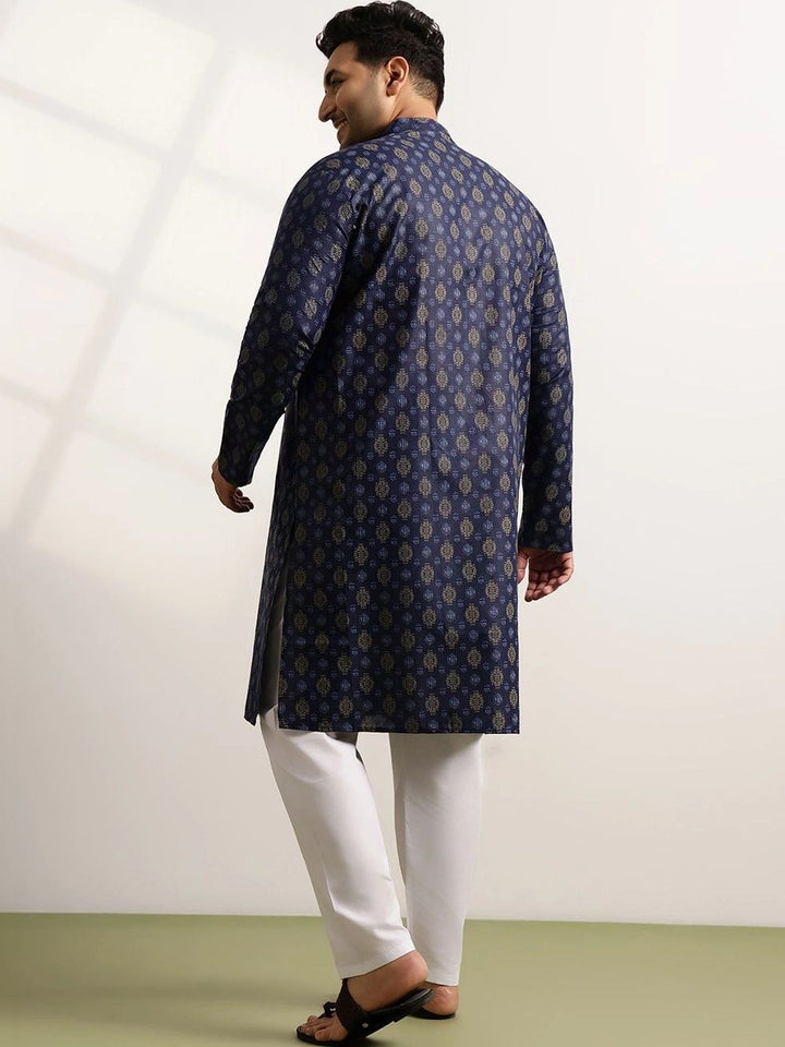 SOJANYA PLUS Men Ethnic Motifs Printed Regular Pure Cotton Kurta with Pyjamas