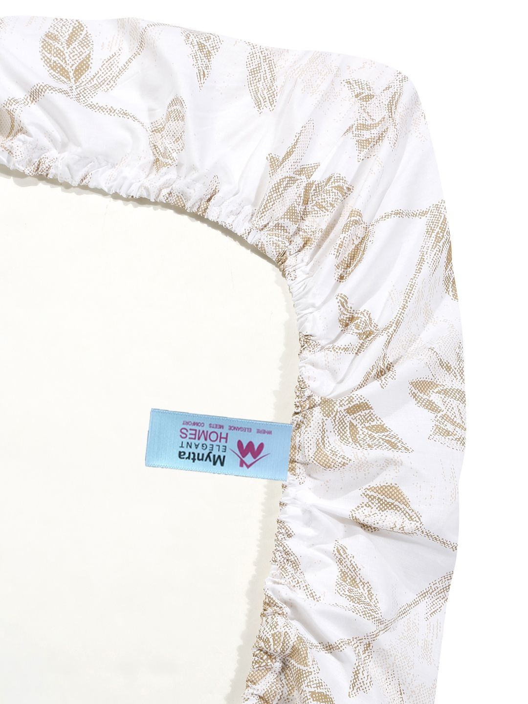Myntra Elegant Homes White Floral 400 TC Bedsheet with 2 Pillow Covers