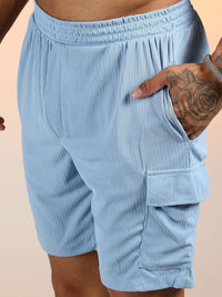 Campus Sutra Ribbed Utility Shirt with Shorts