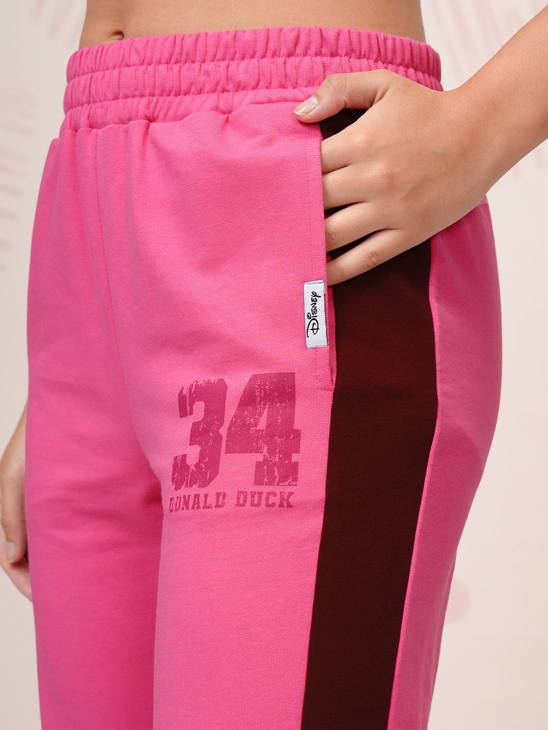 Tokyo Talkies Pink Disney Mickey Mouse Printed Round Neck Pure Cotton T Shirt & Trouser
