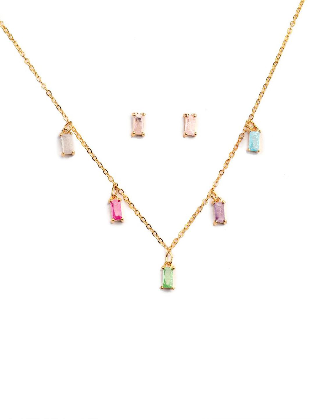 SALTY Gold-Plated Stone-Studded Lagoon Jewellery Set