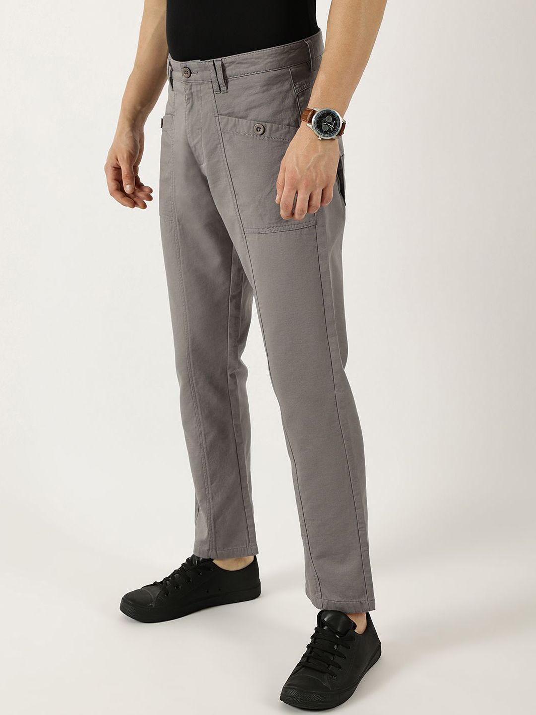 Thomas Scott Men Smart Easy Wash Cargos Trousers