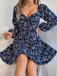 all about you Women Floral Print Puff Sleeve Fit & Flare Dress