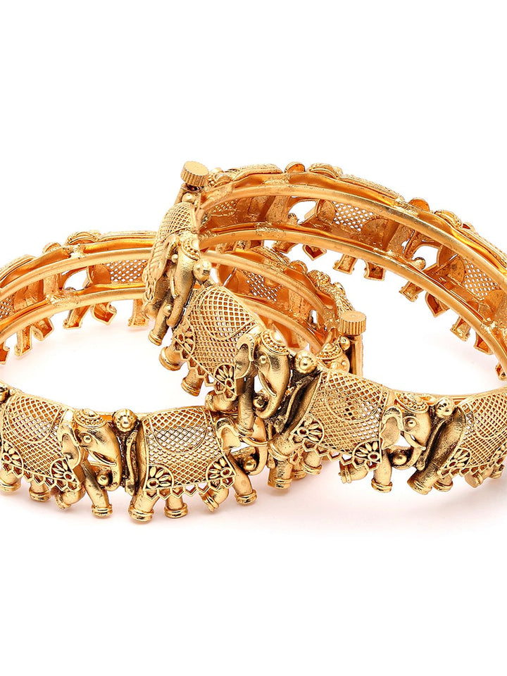 Set Karatcart dari 2 gelang Kundan berlapis emas