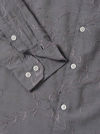 VASTRADO Men Classic Spread Collar Textured Solid Cotton Slim Fit Casual Shirt