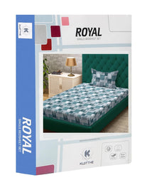 KLOTTHE Green Geometric Cotton Single Bedsheets