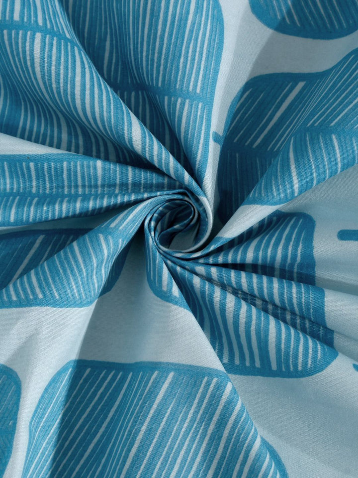 Myntra Elegant Homes Turquoise Blue Printed 300 TC King Bedsheet Set 2.50 m x 2.20m