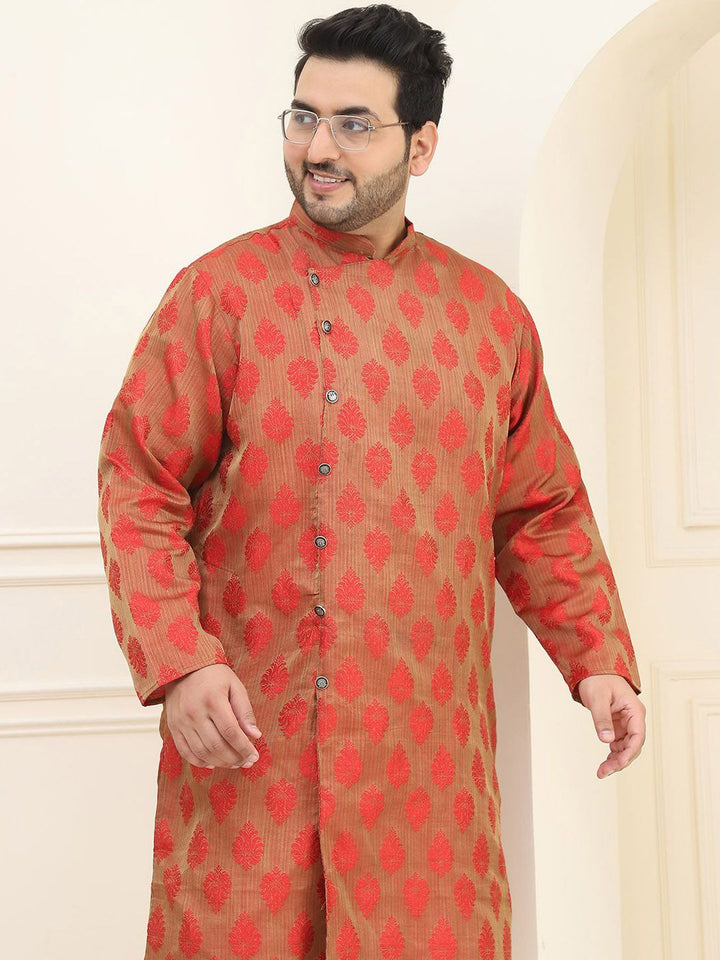 SOJANYA PLUS Plus Size Ethnic Motifs Embroidered Thread Work Kurta with Pyjama