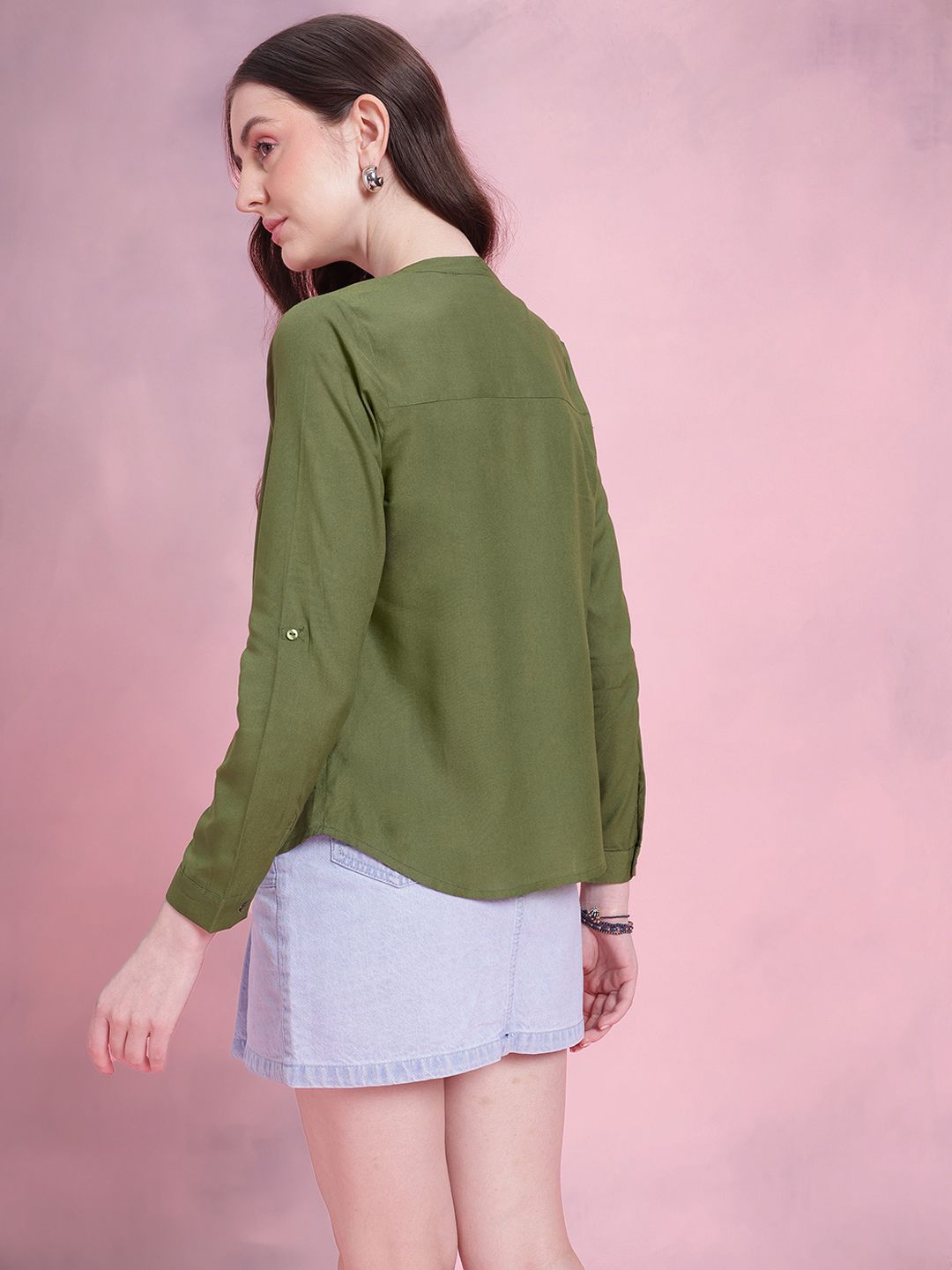 DressBerry Band Collar Shirt