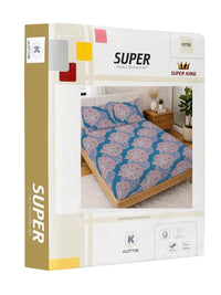 KLOTTHE Blue Fitted Double Bedsheet