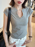 DressBerry Women V-Neck Cotton Slim Fit T-shirt