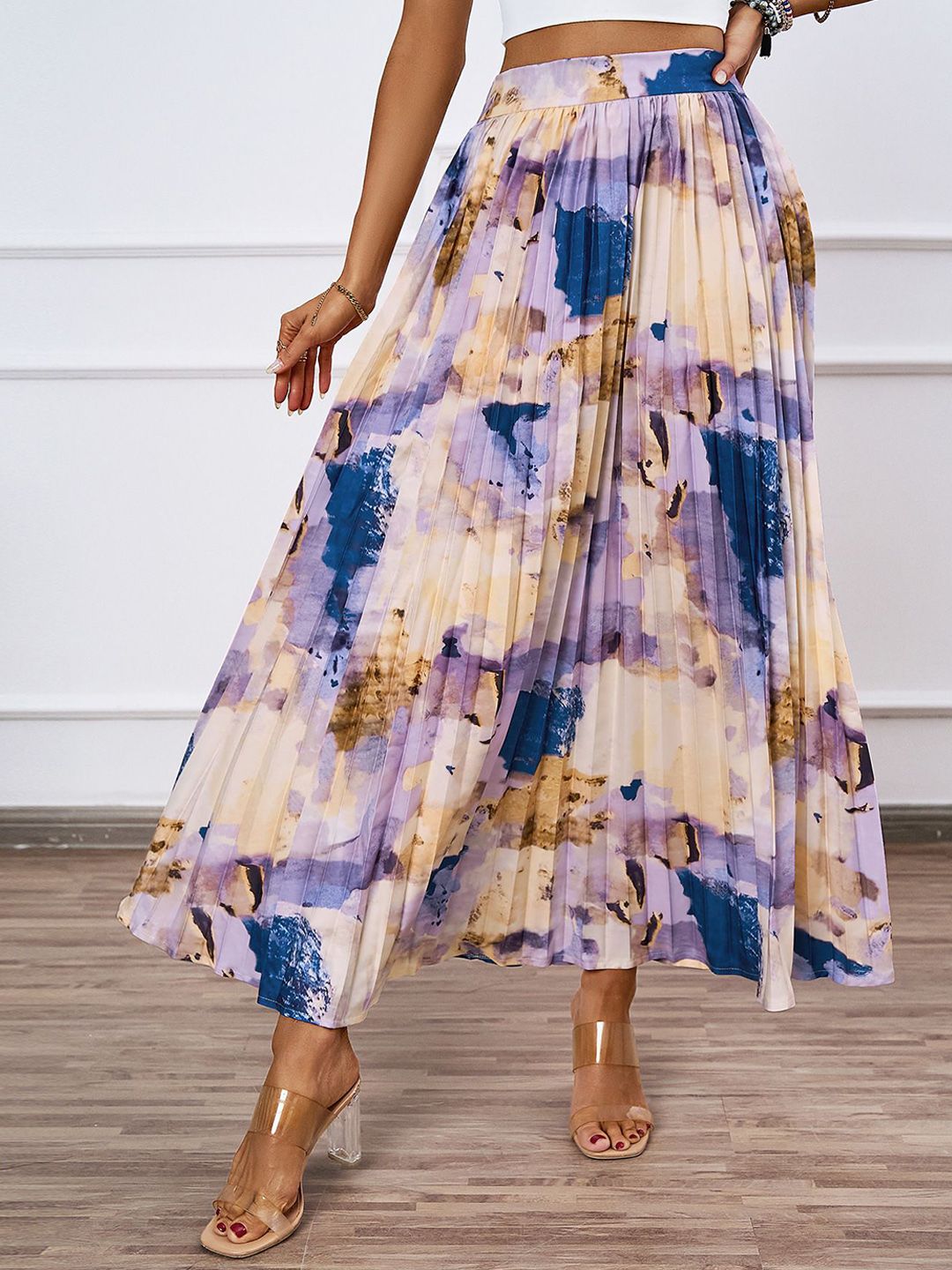 all about you Printed A-Line Maxi Skirt