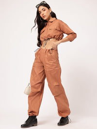 DressBerry Urban Eclectic Crop Shirt & Parachute Pants Co-Ords with Toggles