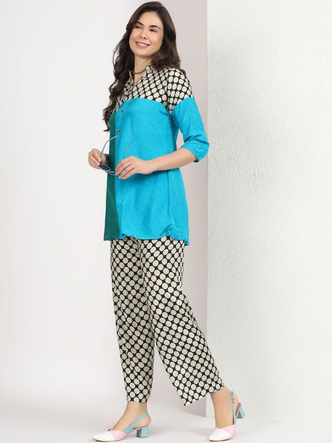 Mamicha Colourblocked Tunic with Palazzos