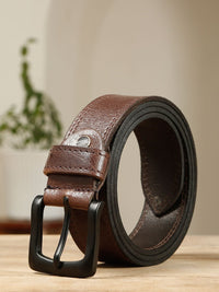 Teakwood Leathers Men Textured Leather Belt