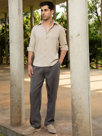 Campus Sutra Men Relaxed Fit Mid Rise Comfort Trousers