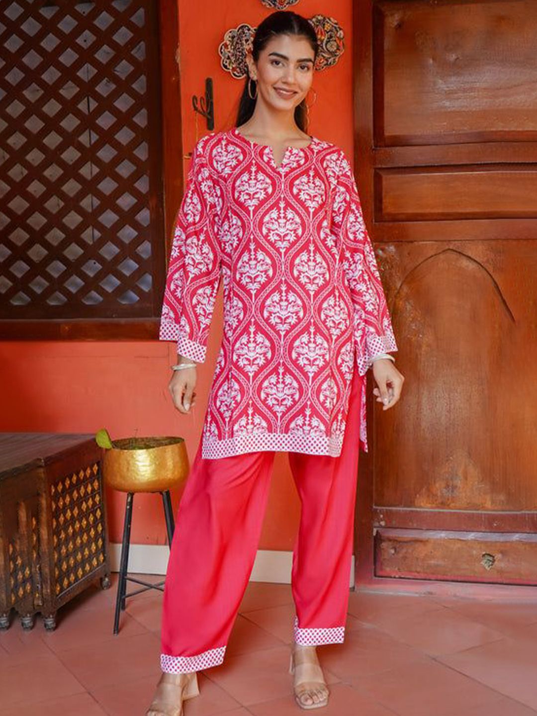 HOUSE OF KARI Printkari Ethnic Motifs Printed Tunic with Trouser