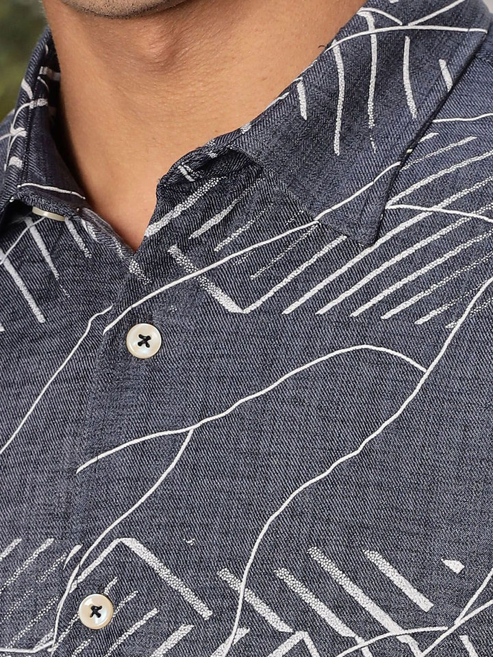 Thomas Scott Men Smart Slim Fit Opaque Printed Casual Shirt
