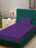Aura Purple Striped 300 TC Single Bedsheet Set-2.25 m X 1.50 m