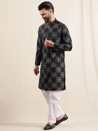 Anouk Men Ethnic Motifs Printed Regular Kurta with Pyjamas with Nehru Jacket