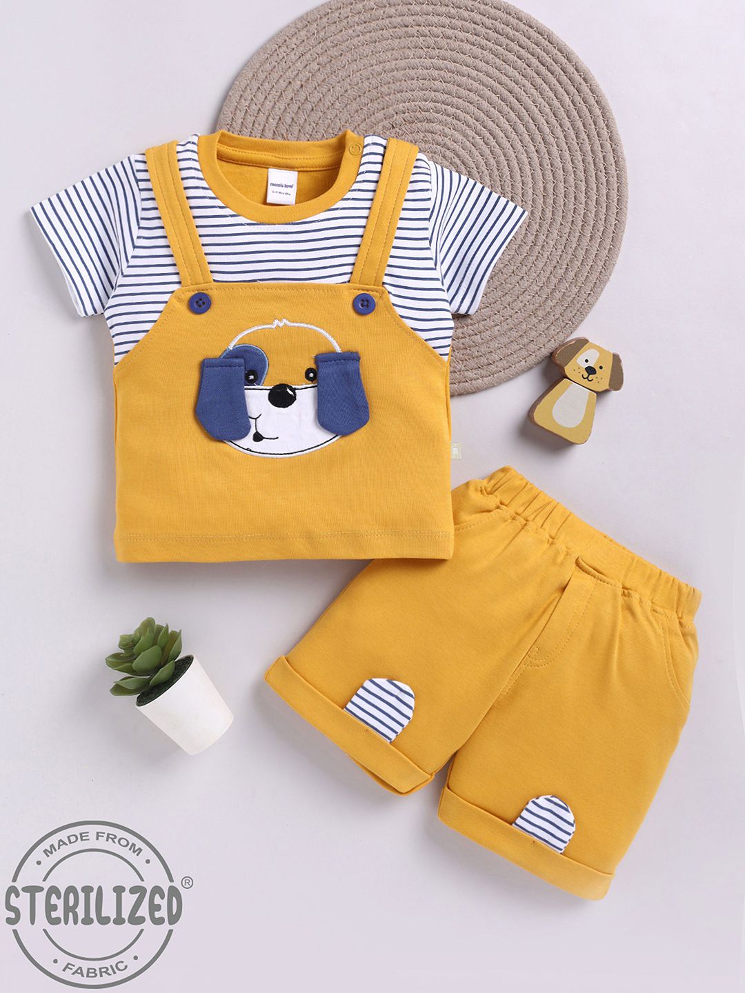 Moms Love Infant Boys Pure Cotton T-shirt with Shorts