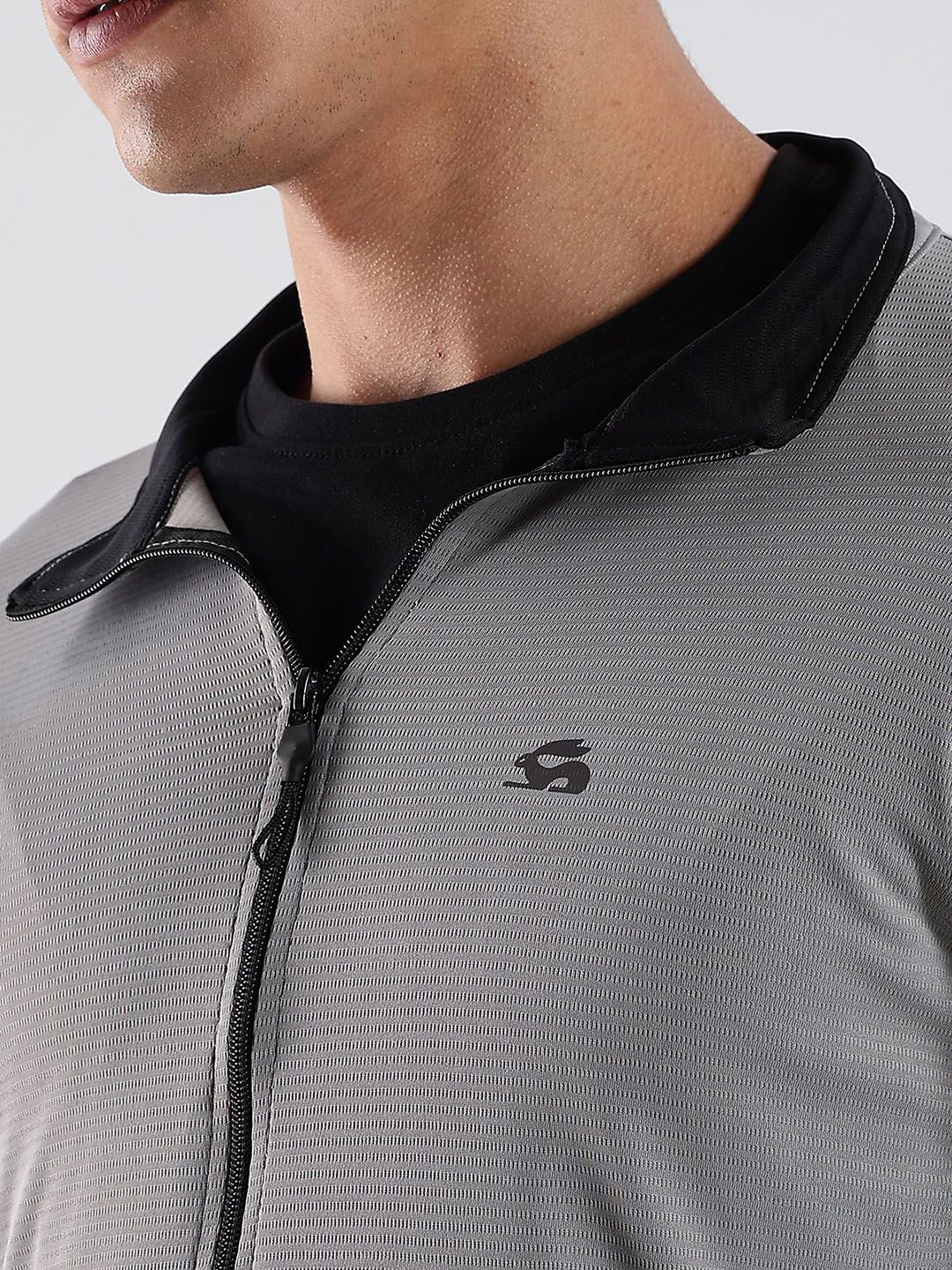 ADRO Men Mock Collar Solid Lightweight Casual Sporty Jacket