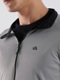 ADRO Men Mock Collar Solid Lightweight Casual Sporty Jacket