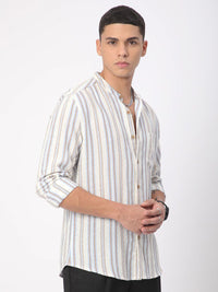 VASTRADO Men Classic Slim Fit Multi Stripes Opaque Striped Casual Shirt