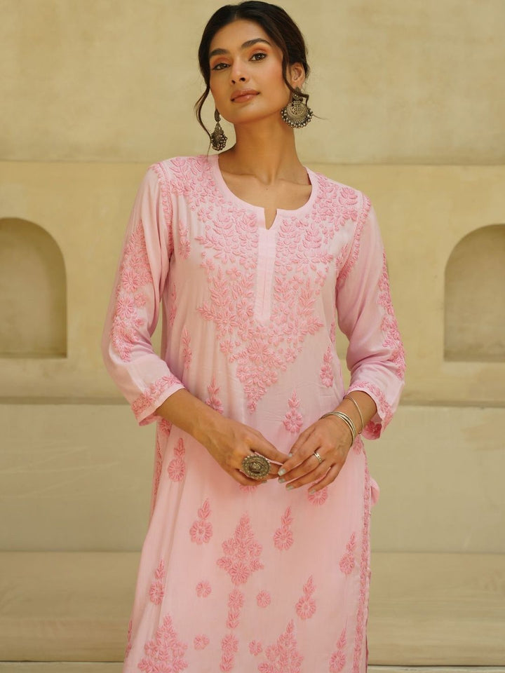Kurta Sulam Benang Sulam Wanita Rumah Chikankari