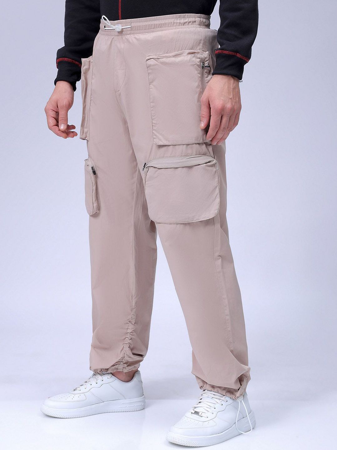 The Indian Garage Co. Lelaki santai sesuai dengan jogger kargo utiliti kapas tulen