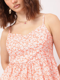 DressBerry Floral Frenzy Strappy Peplum Top