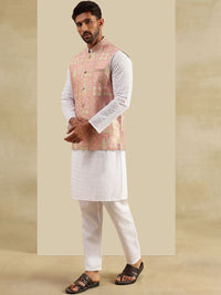 SOJANYA Men Woven Design Woven Design Cotton Kurta with Pyjama & Jacket