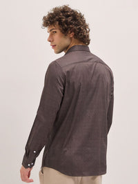 THE BEAR HOUSE Men Spread Collar Geometric Printed Cotton Tailored Fit Formal Shirt