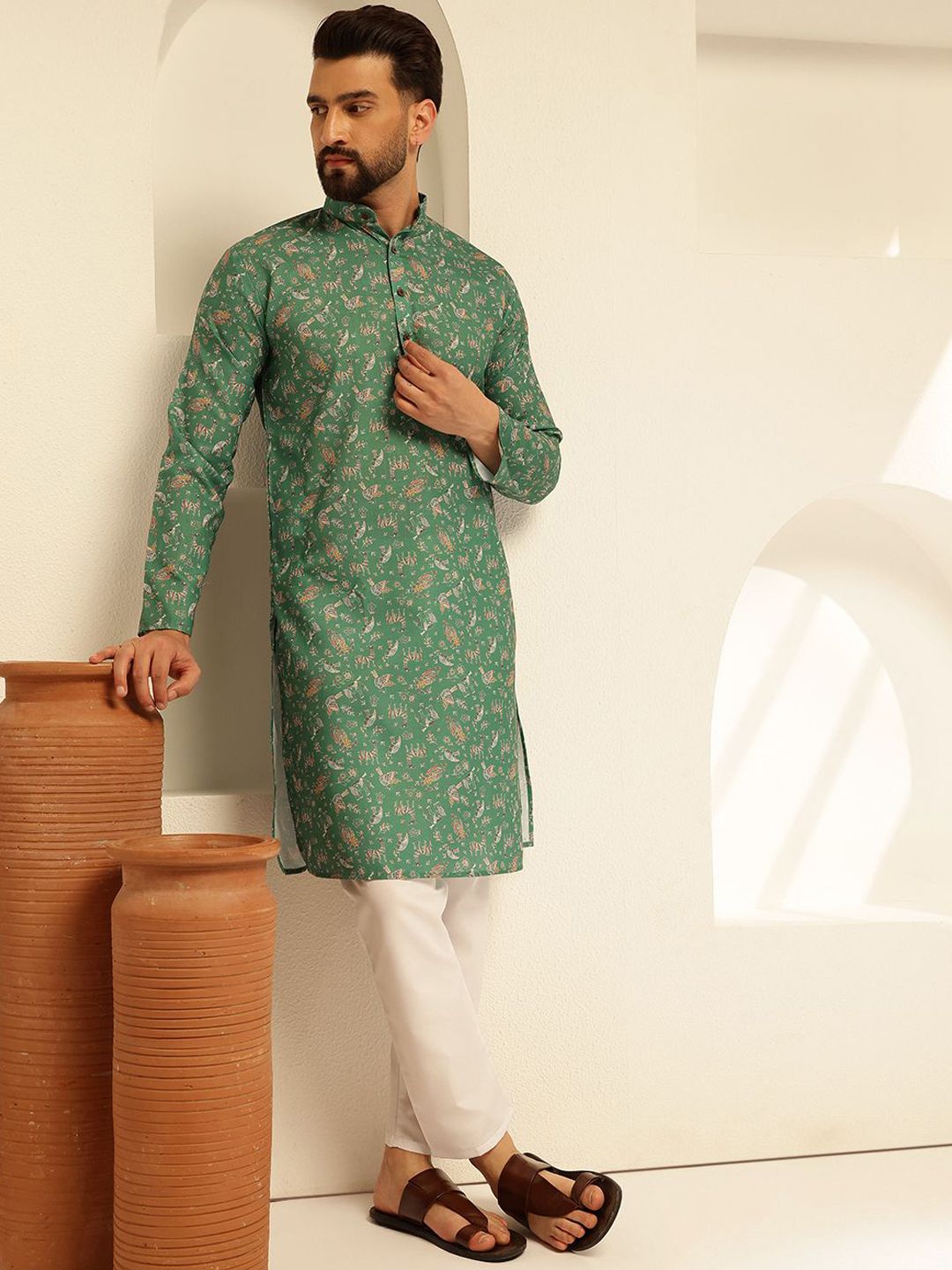 SOJANYA Quirky Printed Cotton Straight Kurta
