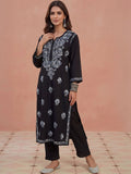 Kurta Kerja Cermin Berhias Wanita Chikankari