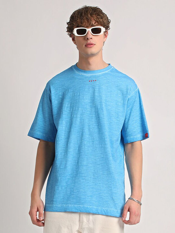THE BEAR HOUSE Round Neck Drop-Shoulder Pure Cotton Baggy T-shirt