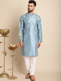 Anouk Ethnic Motifs Woven Design Jacquard Silk Kurta with Churidar