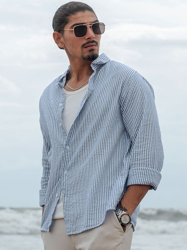 Powerlook Men Opaque Striped Casual Shirt