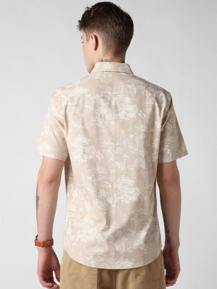 VASTRADO Men Classic Slim Fit Floral Opaque Printed Casual Shirt