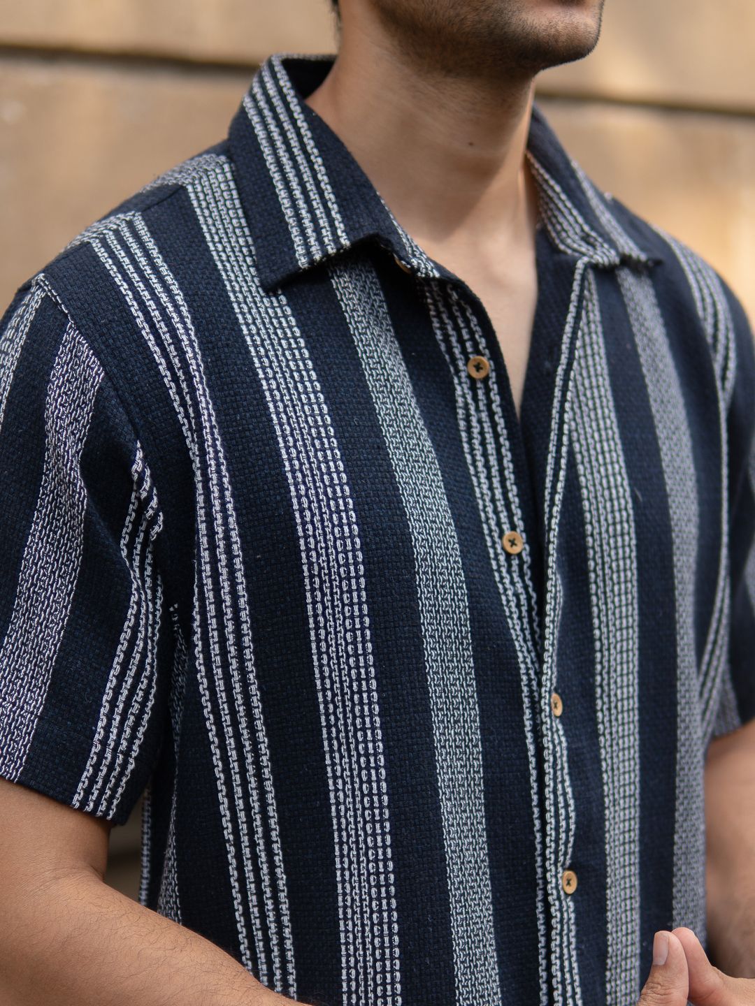 Powerlook Men Striped Spread Collar Cotton Casual Shirt