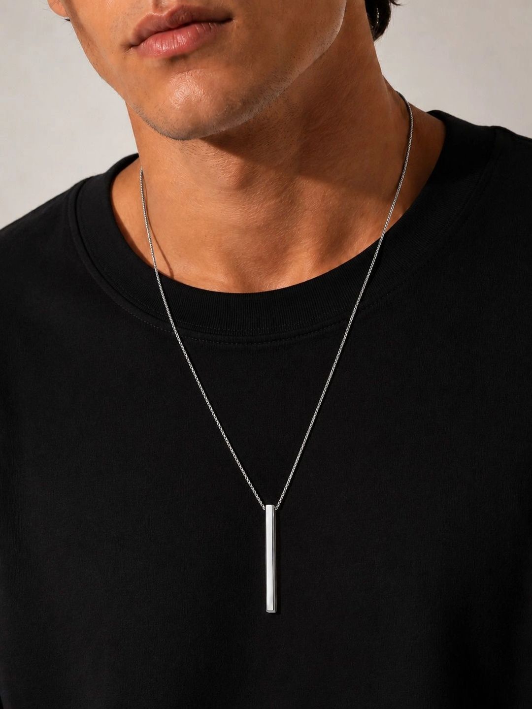 PANASH Men Brass Silver-Plated Necklace